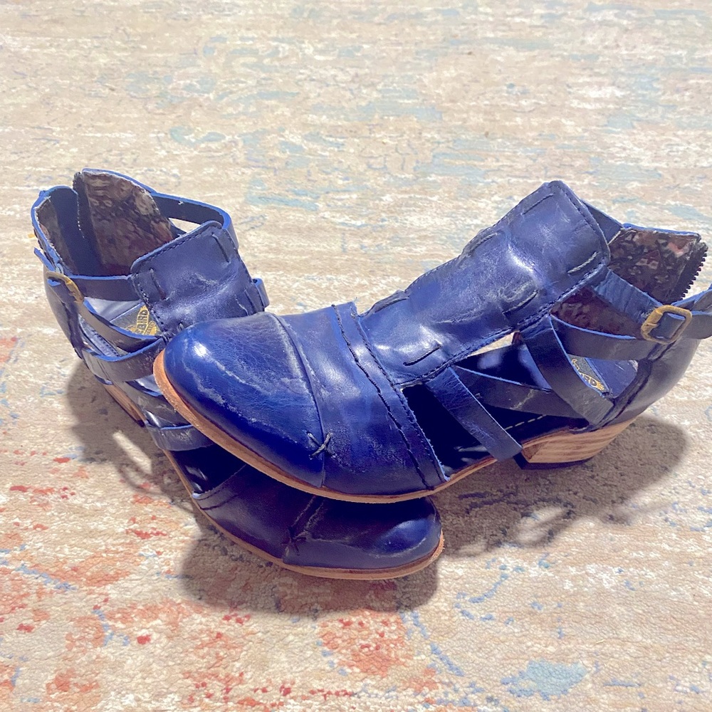 Cobalt Blue Distressed Freebird Bootie